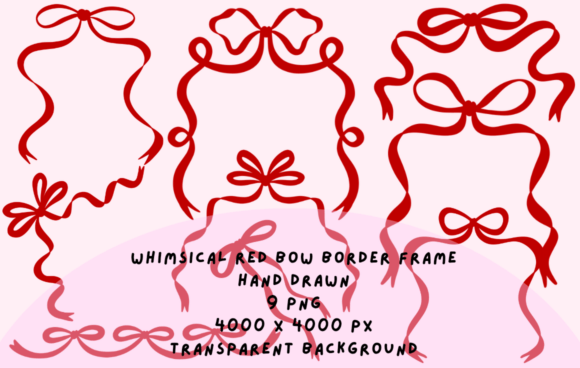 Download Whimsical Red Bow Border Frame - Bow Collection