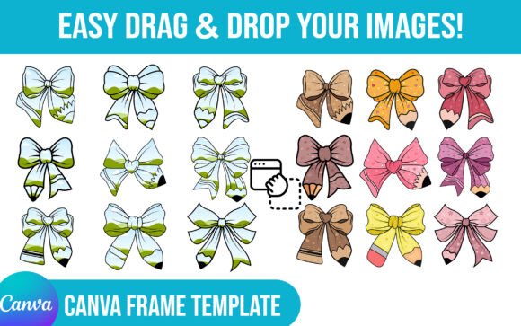 Download 9 Coquette Bow CANVA Frame Bundle - Bow Collection
