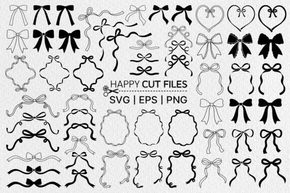 Download Bow Coquette Ribbon Frame Svg Bundle - Bow Collection