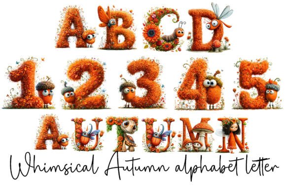 Download Whimsical Autumn Alphabet Letters PNG - Alphabet letters png Collection