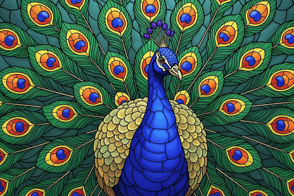 Download A Vibrant Peacock Spreads Its Colorful - Spreads Collection