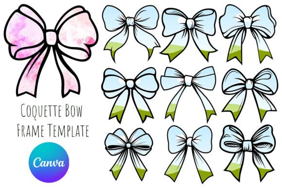 Download Coquette Bow Canva Frame Template - Bow Collection