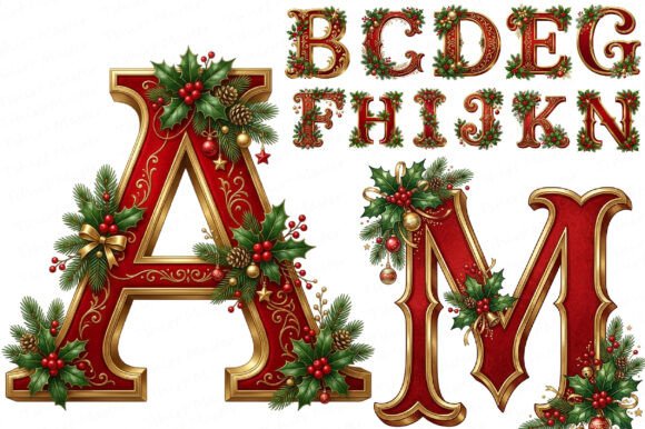Download Christmas Alphabet Letters Png Bundle - Alphabet letters png Collection
