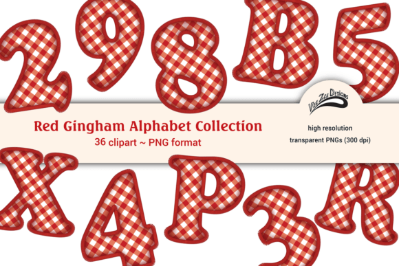 Download Red Gingham Alphabet Letters PNG Clipart - Alphabet letters png Collection