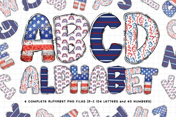 Download 4th of July Doodle Alphabet Letters PNG - Alphabet letters png Collection