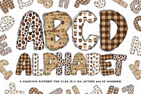 Download Coffee Doodle Alphabet Letters PNG - Alphabet letters png Collection