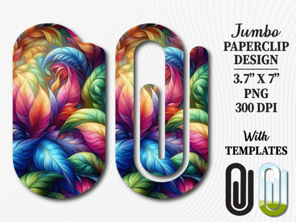 Download Bright Rainbow Feather Jumbo Paperclip - Bow Collection