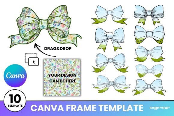 Download Coquette Bows Canva Frames Bundle - Bow Collection