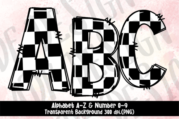 Download Checkered Doodle Alphabet Letters PNG - Alphabet letters png Collection