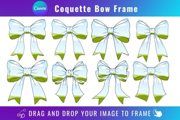 Download Coquette Bow Canva Frames Bundle Design - Bow Collection