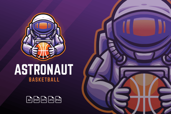 Download Astronaut Basketball Mascot Logo - Premium Resources